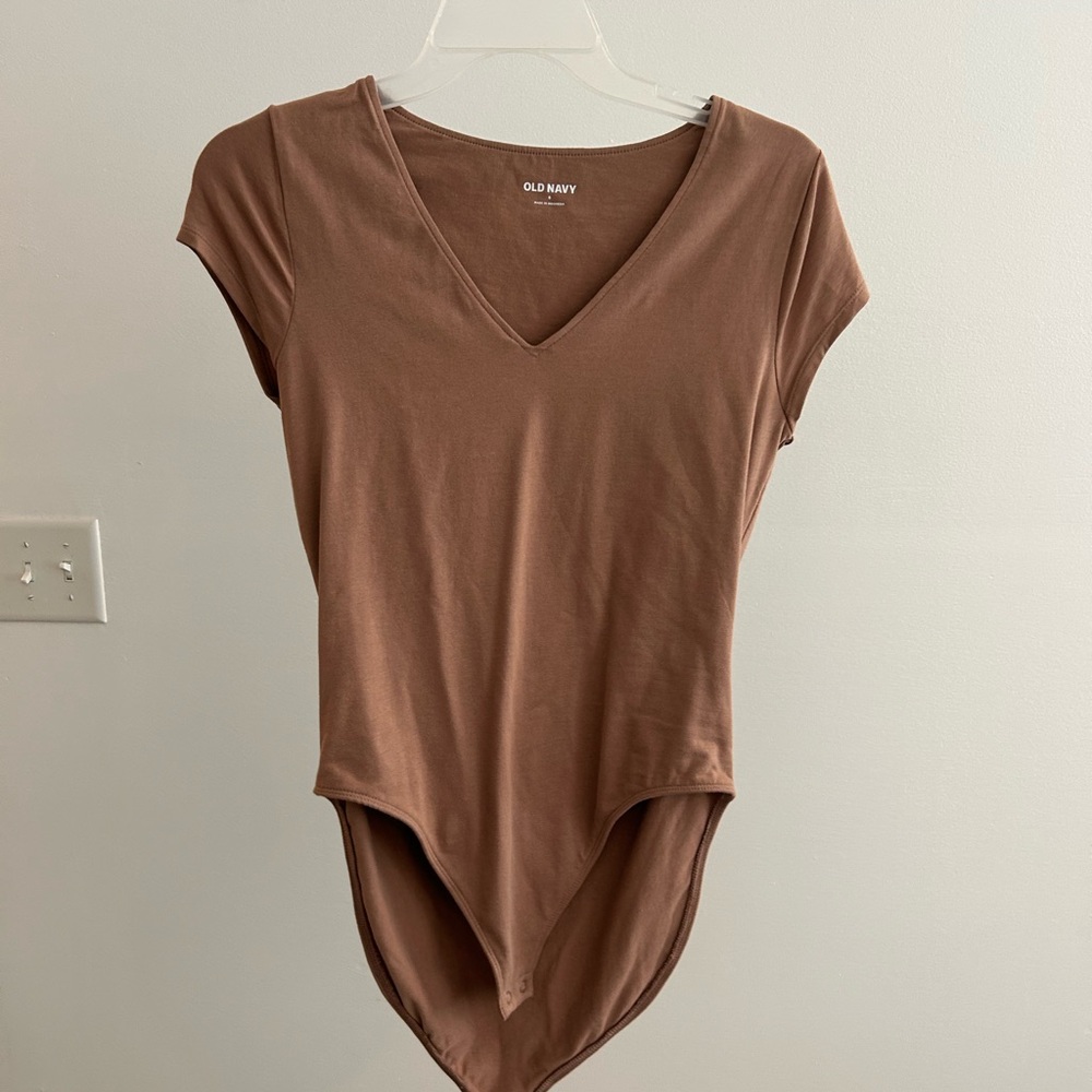 Old Navy Brown Asymmetrical Bodysuit